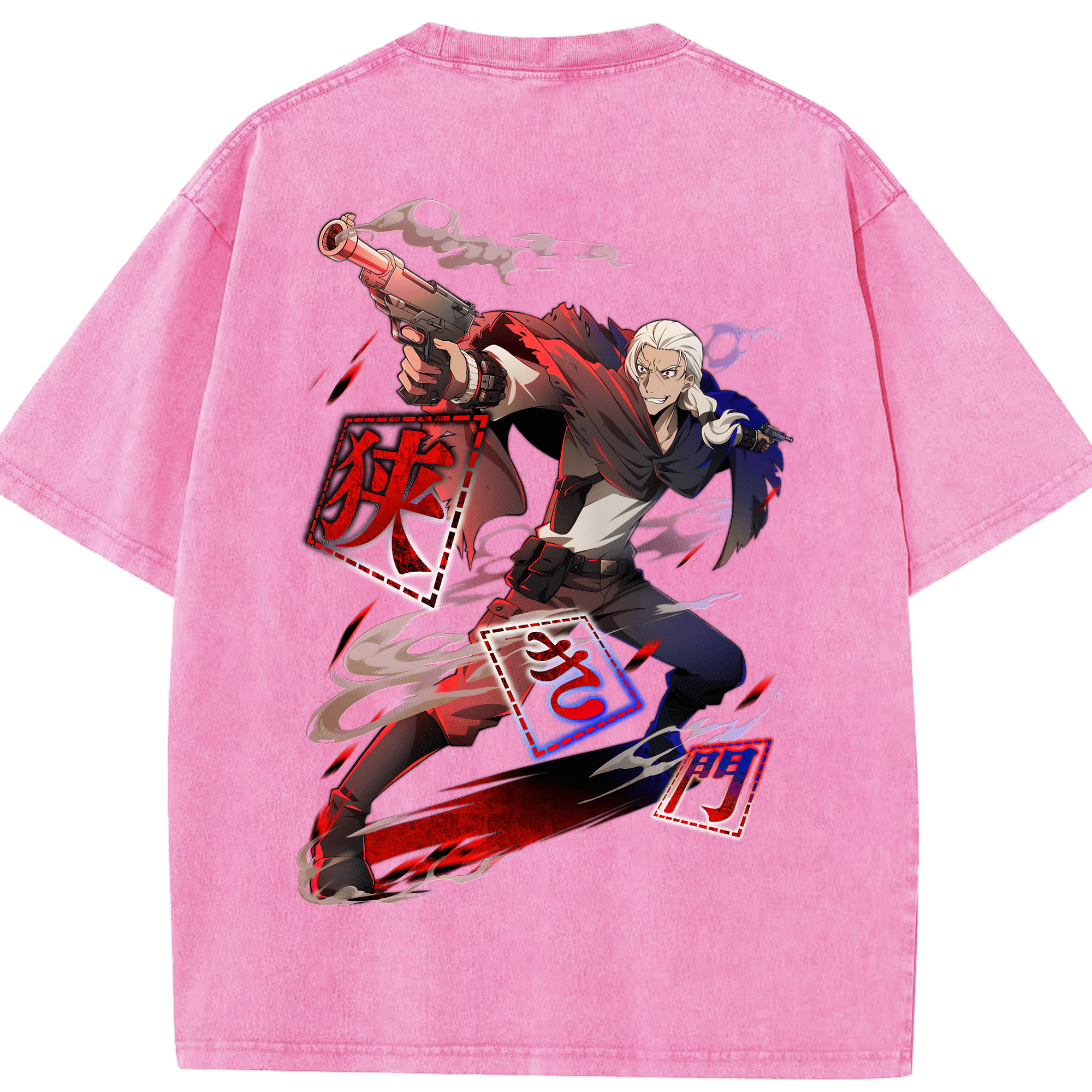（画像用） 文豪ストレイドッグス Bungo Stray Dogs 綿100% ヴィンテージ風 半袖Tシャツ（背面プリント）
